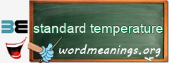 WordMeaning blackboard for standard temperature